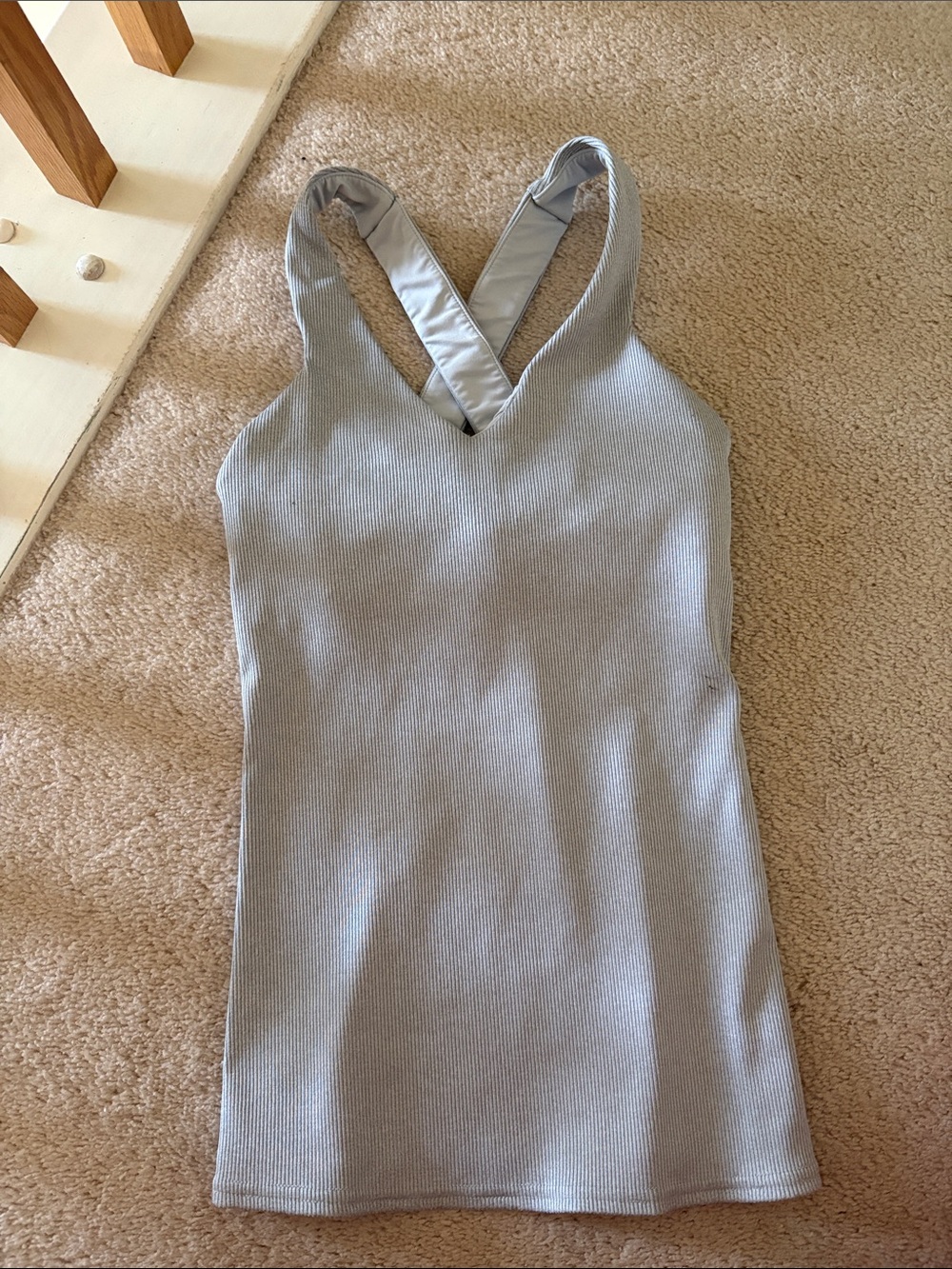 ALO Yoga Light Gray Crossback Sports Tank